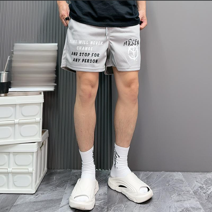 Basketbalshorts Knielange shorts voor jongens Zomer Trendy merk Ins Losse letters High Street Couple Four Points Broek_voghion.com