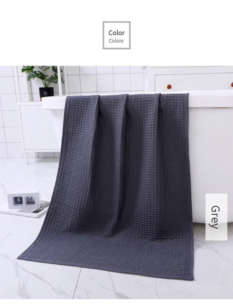 Japanse wafelgeweven katoenen badhanddoek - ultra-absorberend en snel drogend (lichtgewicht honingraatontwerp voor volwassenen)_voghion.com