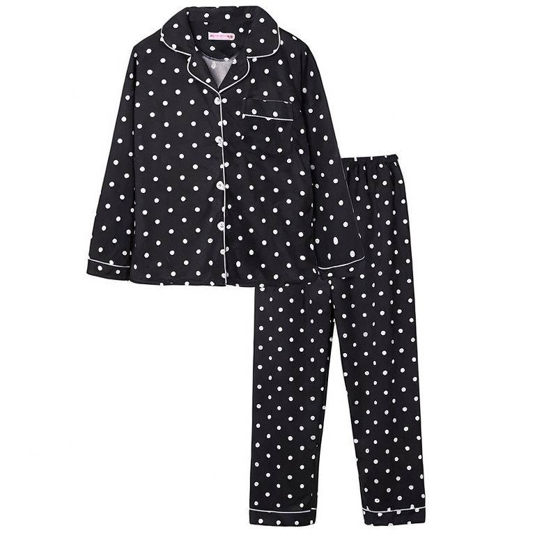 Women Long Sleeve Suit Pajamas Spring New Satin Printing Fashion Pyjamas Set_voghion.com