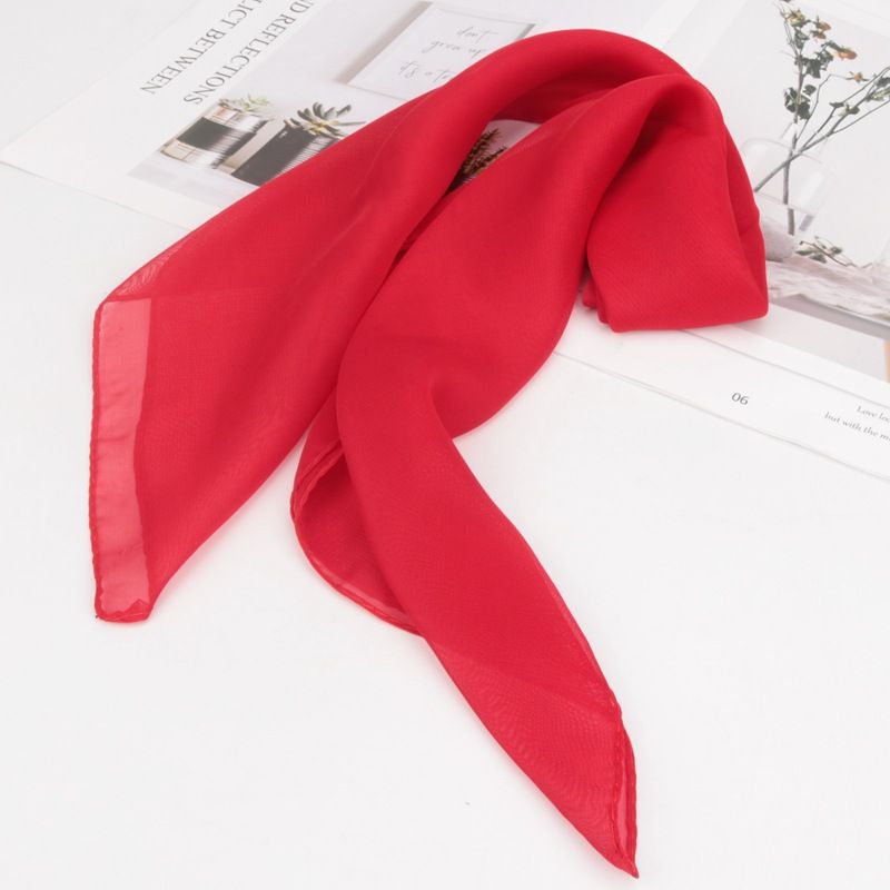 Kleiner dünner Chiffon-Mehrzweck-Tanzschal für Damen, quadratisch, dekorativ, Seidenschal für Damen_voghion.com