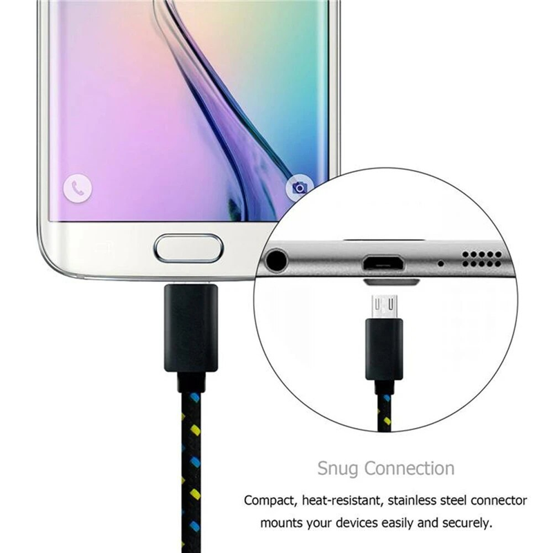 1m/2m/3m Micro Data Sync USB Charger Cable For Samsung Huawei Xiaomi HTC Android Phone Nylon Braided MicroUSB Cables_voghion.com