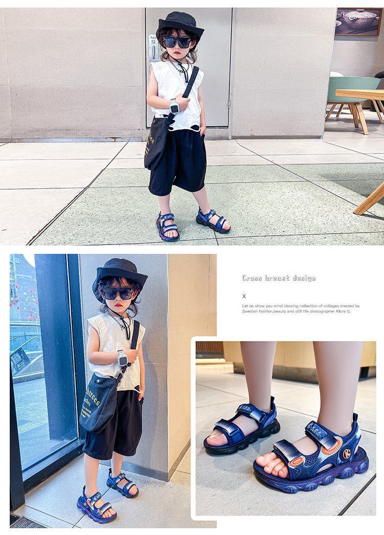 Kindersport 2024 Sommer Neue chinesische koreanische Ausgabe Oberbekleidung Strandschuhe für Jungen Mädchen Mode Sandalen und Hausschuhe_voghion.com