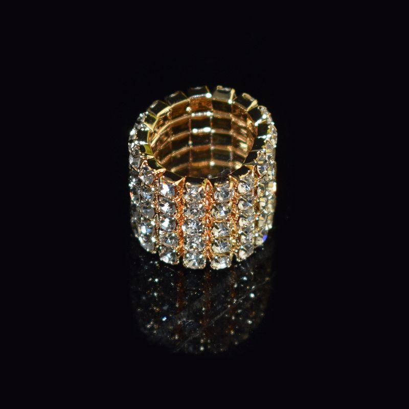 Korean Style Multi-Drill Inlaid Mixed Batch Elastic Ring_voghion.com