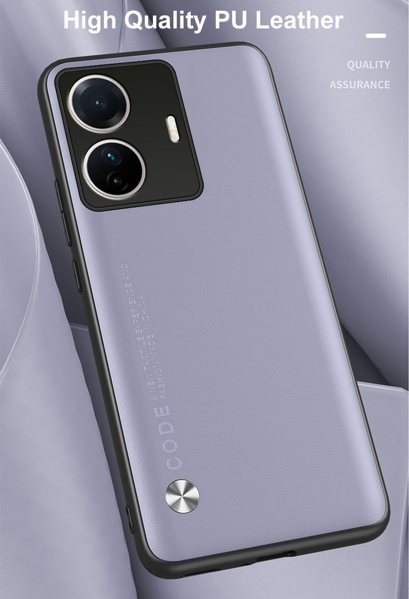 Luxe leren telefoonhoesje voor Vivo T1 Pro 5G Achterkant Matte siliconen volledige camerabescherming Hoesje voor Vivo T2 T2X T1X C_voghion.com