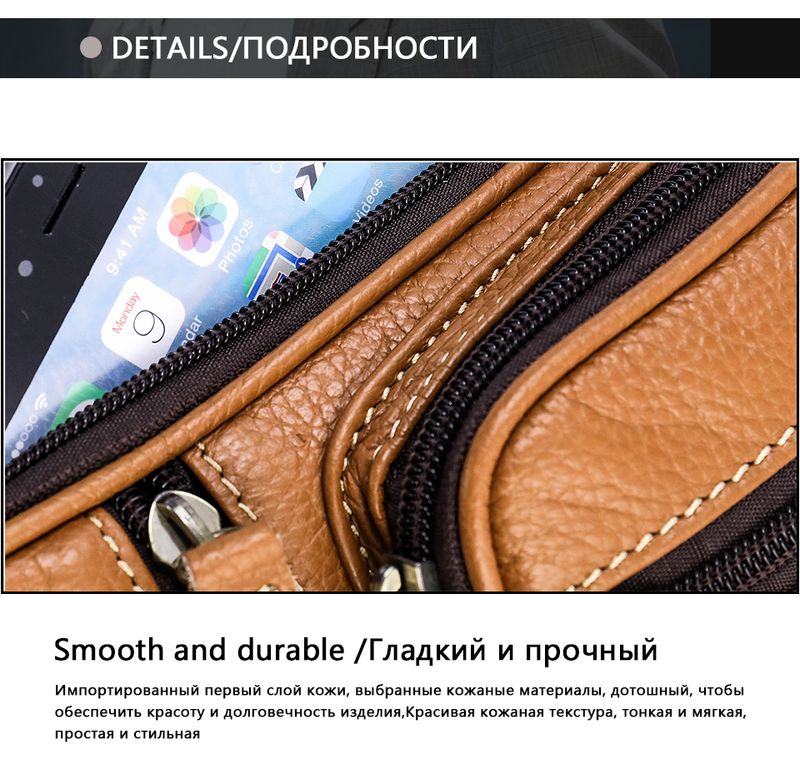 Marsupio da uomo in vera pelle, marsupio multifunzionale per sport all'aria aperta e tempo libero, borsa a tracolla a tracolla_voghion.com
