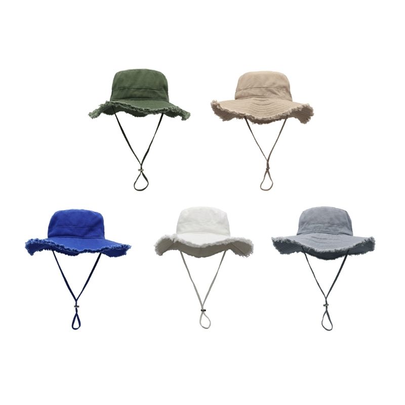Modny Outdoor Women Wide Brim Fisherman Dustproof Camping Bucket Hat_voghion.com