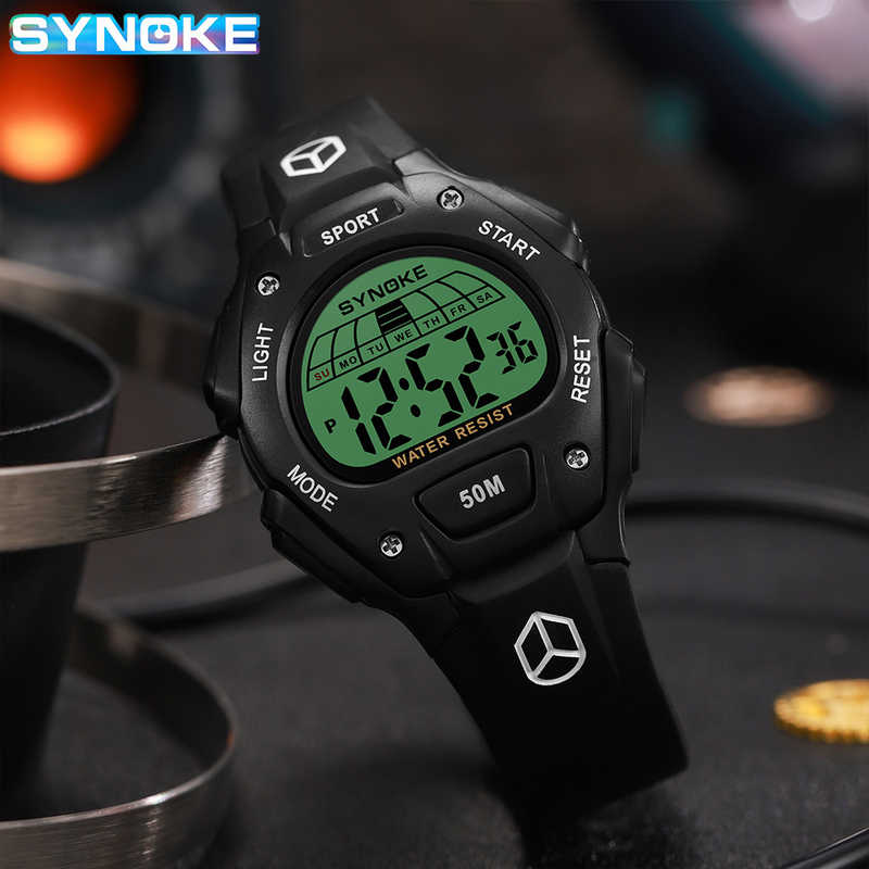 SYNOKE Student Electronic Waterproof Alarm Multi-Function Luminous Sports Watch Men's Fashion_voghion.com
