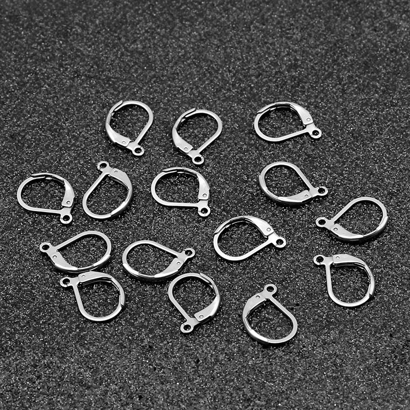 Gancio per orecchio con fibbia a forma di D in acciaio inossidabile, clip francese, accessori per gioielli fai da te, ecologici e antiallergici_voghion.com