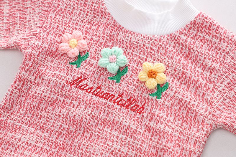 Pigemode Blomster 2024 Efterår Ny Internet Berømtheder Lille Pige Moderigtigt Koreansk Udgave Todelt Sæt Trendy_voghion.com