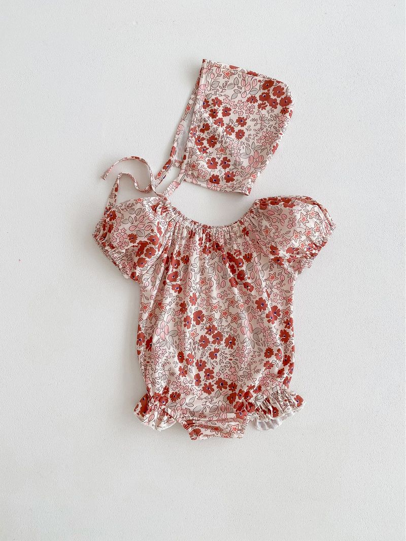 Maillot de bain d'été coréen pour filles, bulle à la mode pour bébé, mignon, manches courtes, une pièce enveloppée, bas, imperméable, chapeau de natation_voghion.com