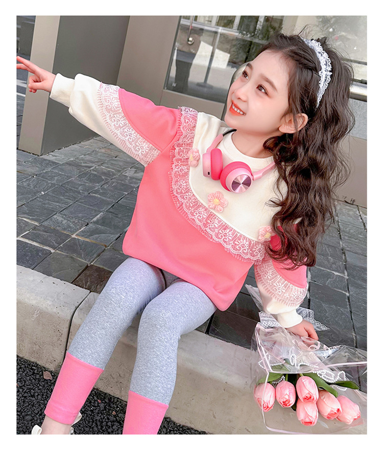 Dräi Blummen Ënnerwäsch 2024 Fréijoer Nei Moudeg Kanner- a Meedercher Sport Zweedeel Set_voghion.com