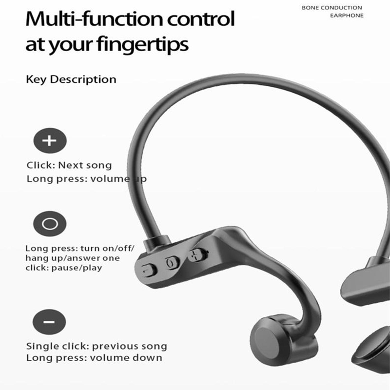 K69 Bluetooth-headset met beengeleiding Krachtige Bluetooth-headset Ultralange uithoudingsvermogen sportoorbotsensor_voghion.com