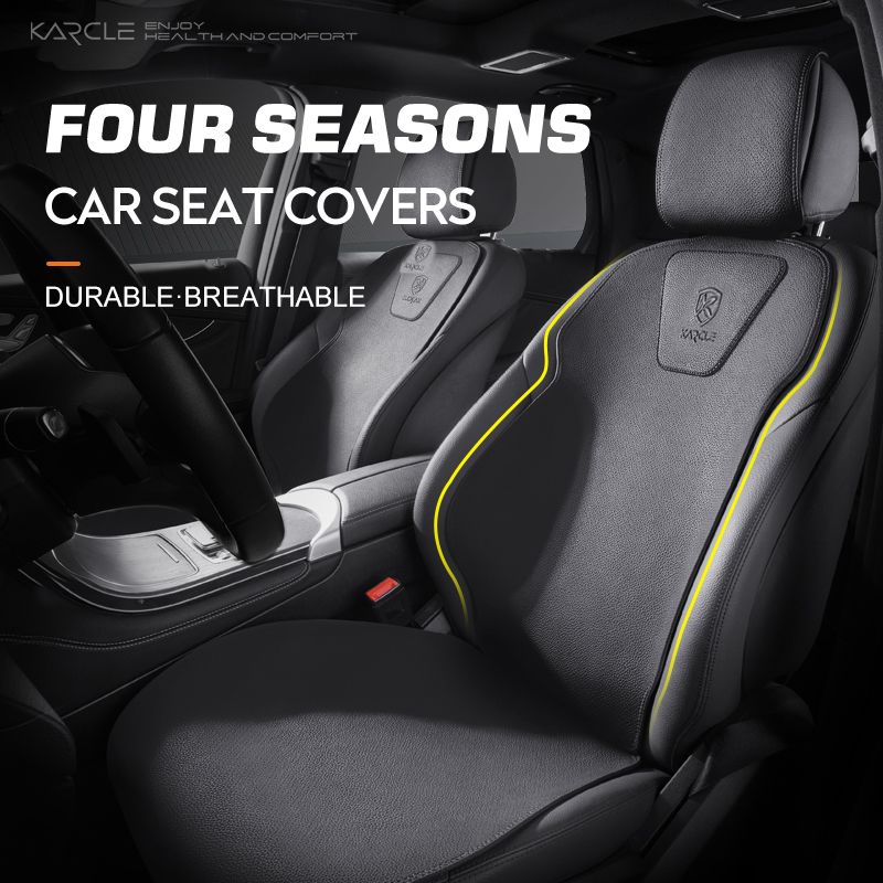 Nappa-Bezüge Komplettset Autokissen Doppelseitig Leder Atmungsaktiv Autositzschutz Universal-Stuhlpolster_voghion.com