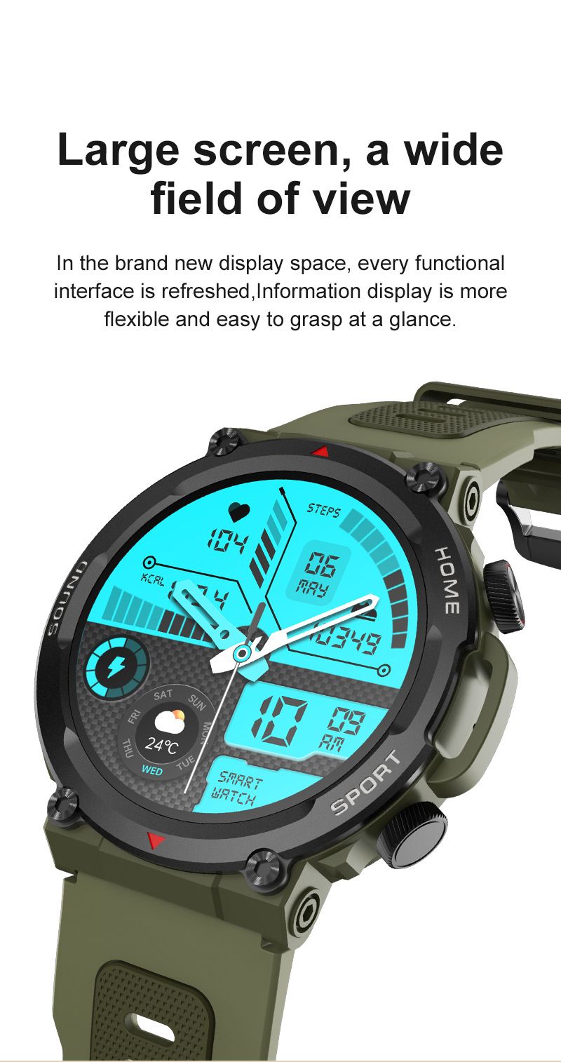 S56T smartwatch for Bluetooth communication, outdoor step counting, sports, triple protection, heart rate_voghion.com