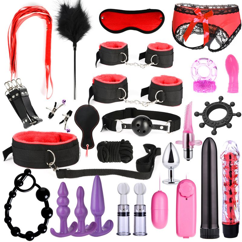 SM Sex Supplies Ensemble de 7, 10, 26 pièces avec combinaison de plug anal pour couple, assistance sexuelle, cheveux instantanés_voghion.com