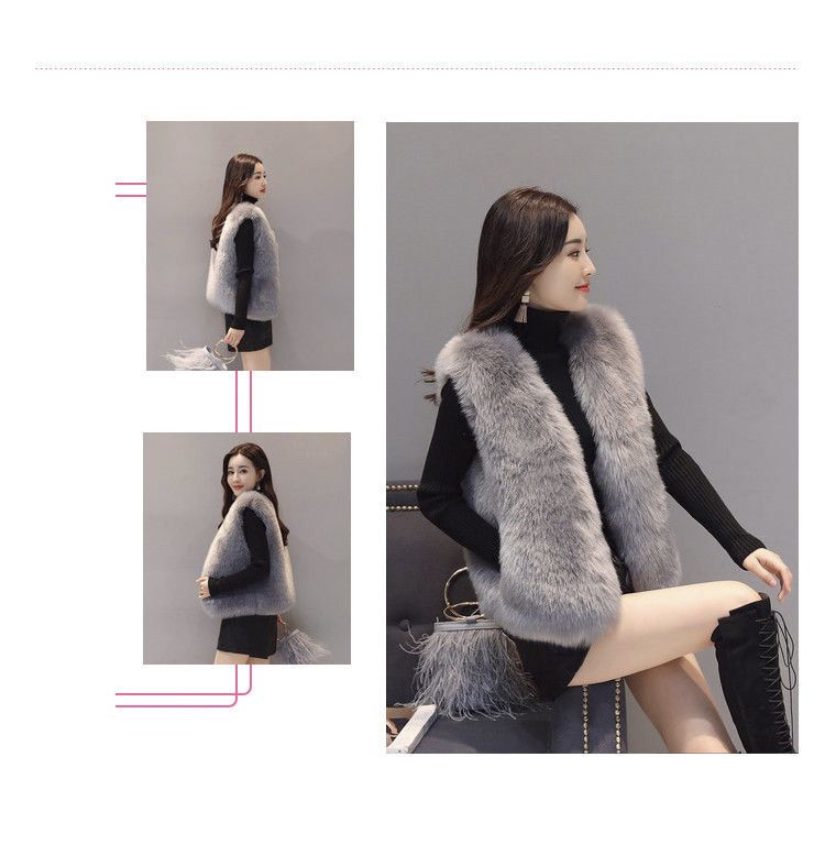 Gilet matelassé en fausse fourrure pour femme – Doudoune courte sans manches au toucher velours luxueux (S-2XL) – Vêtement d'extérieur gris élégant pour superposer les vêtements d'hiver_voghion.com