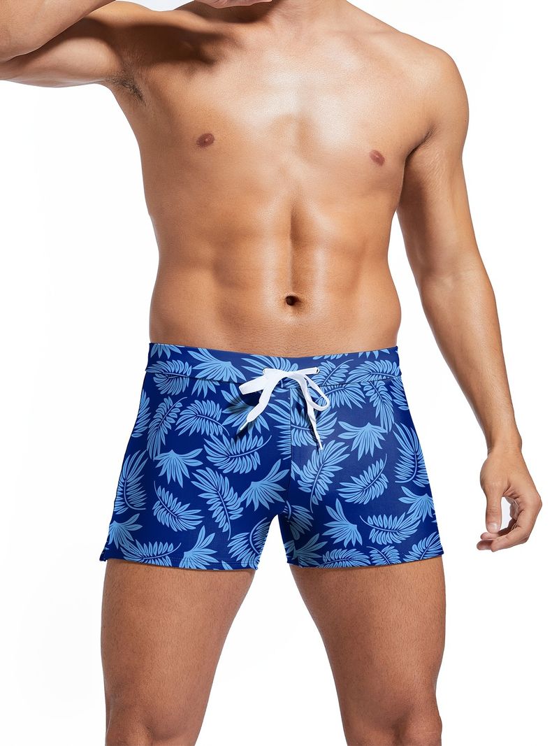 Niedrig geschnittene Badehose mit Kordelzug für Herren – schnelltrocknend und leicht für Strand und Pool (stylische Boardshorts mit Aufdruck)_voghion.com
