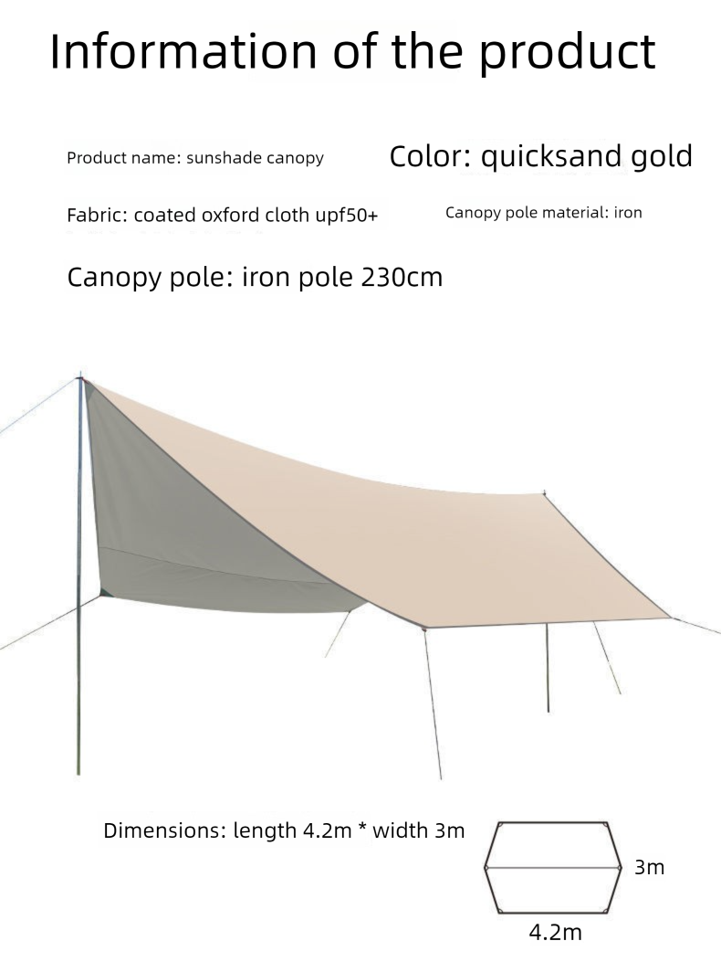 Tenda da campeggio per esterni con protezione UV, parasole, tettuccio impermeabile_voghion.com
