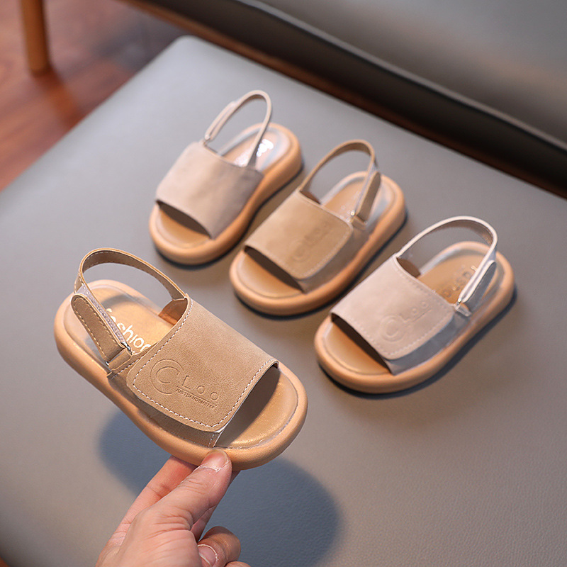 Sandálias infantis novas de verão, moda coreana, sapatos de praia para meninos e meninas_voghion.com