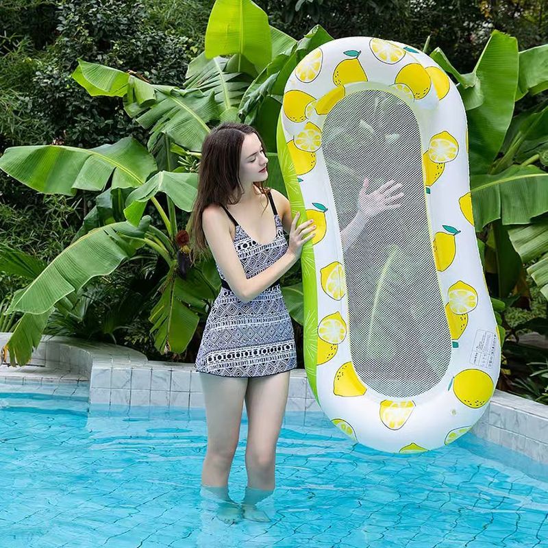 Adult Water Single Leisure Bed, Hammock, Lounge Chair With Mesh, Inflatable Floating Raft, Beach Swimming Equipment_voghion.com