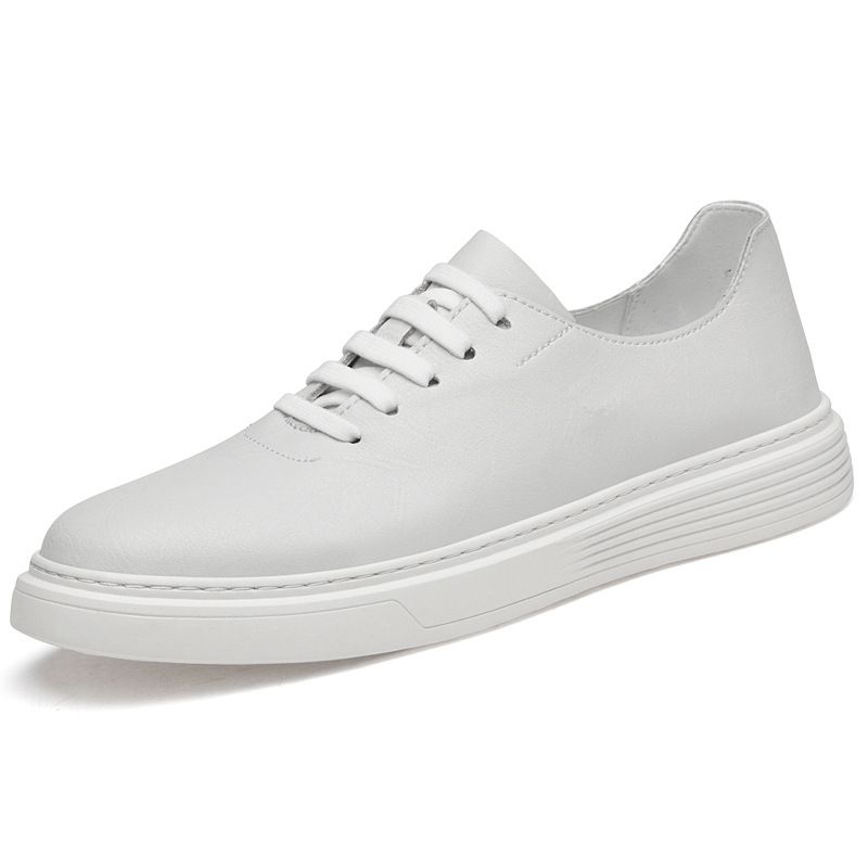 TerraStride Herren-Sneaker in großer Größe aus echtem Leder, trendige, lässige Slipper in Reinweiß_voghion.com