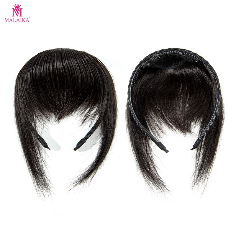 Mulheres torção trança bandana peças de cabelo reto grampo de cabelo real na coroa topper extensão de cabelo com franja para mulheres com extensões de cabelo fino chignon_voghion.com