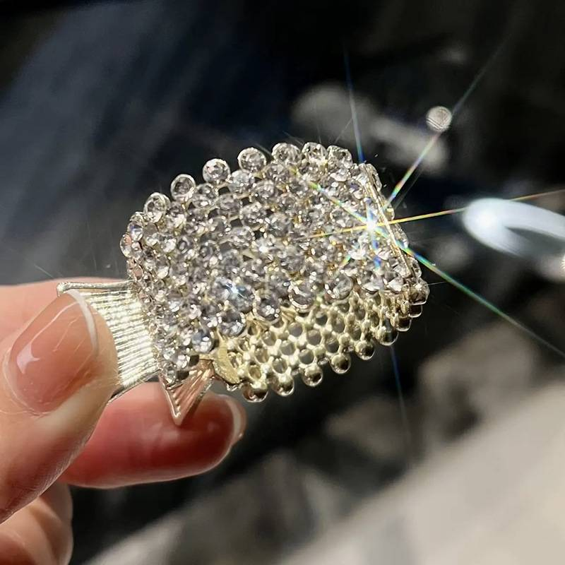 Małe spinki do włosów do wysokiego kucyka, spinki do włosów Rhinestone Shark dla kobiet grube, długie włosy_voghion.com