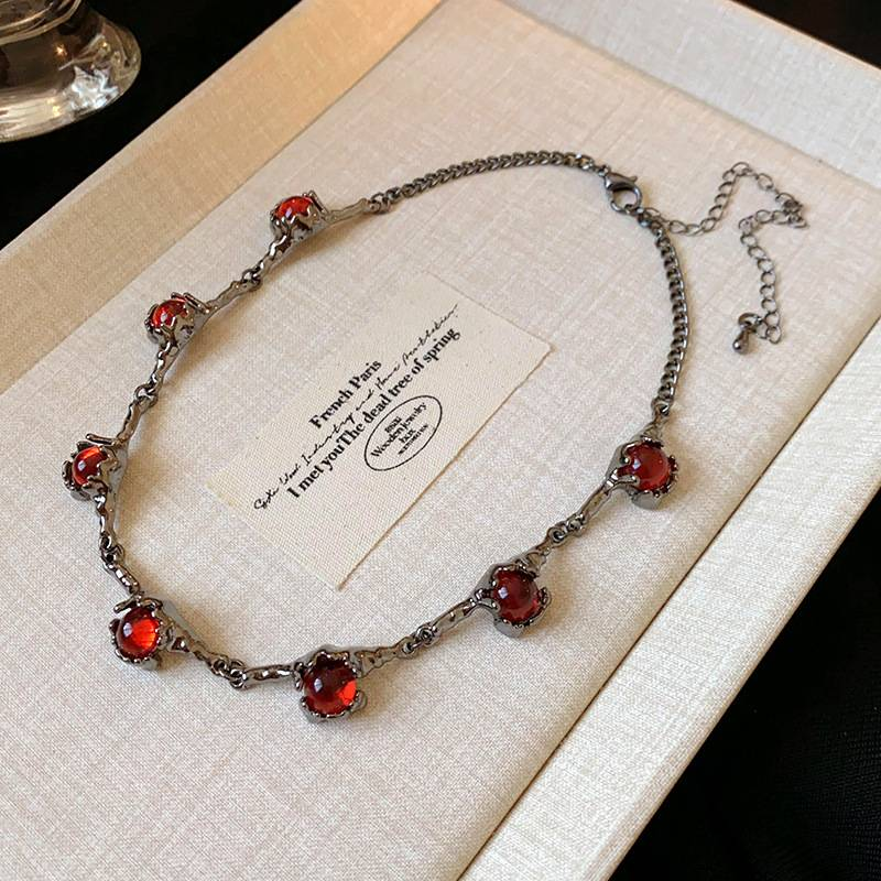 Niche design feeling sweet cool style round choker necklace collarbone chain_voghion.com