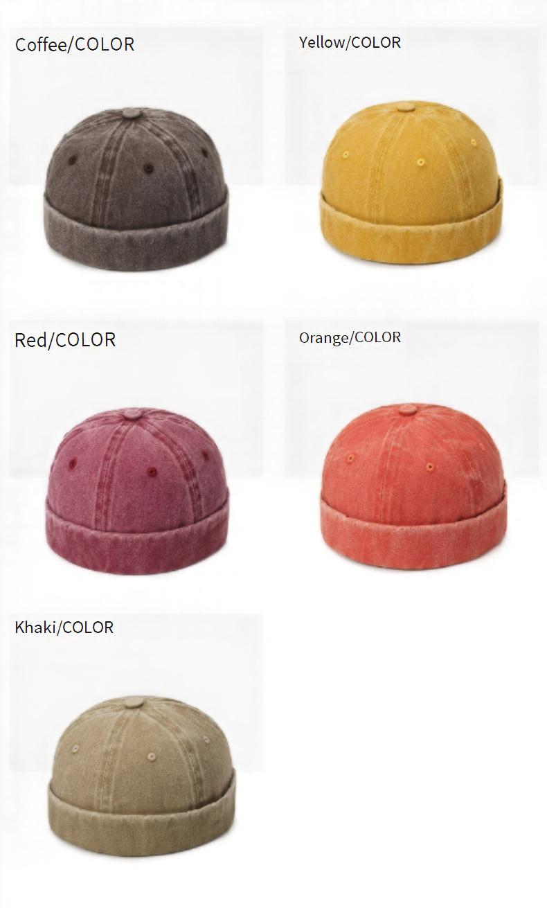 Cappelli da uomo in denim lavato, cappelli in pelle di melone, cappelli da padrone di casa semplici da strada, moda retrò, tendenza all'aperto_voghion.com