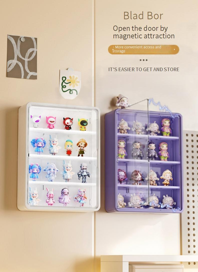 Premium transparante wandgemonteerde blindbox organizer - heldere acryl displaykast_voghion.com