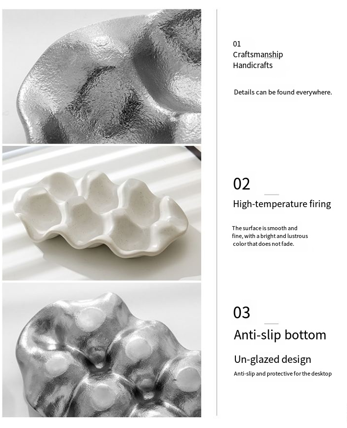 Creative Photography Ceramic Props Egg Tray Display Tray Jewelry Storage High Value Tray_voghion.com