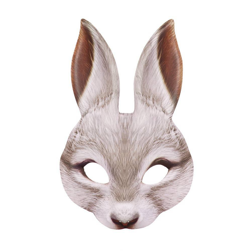 Maschera da coniglio in EVA a mezza faccia per Pasqua, Martedì Grasso, Carnevale, Cosplay, Ballo in maschera_voghion.com