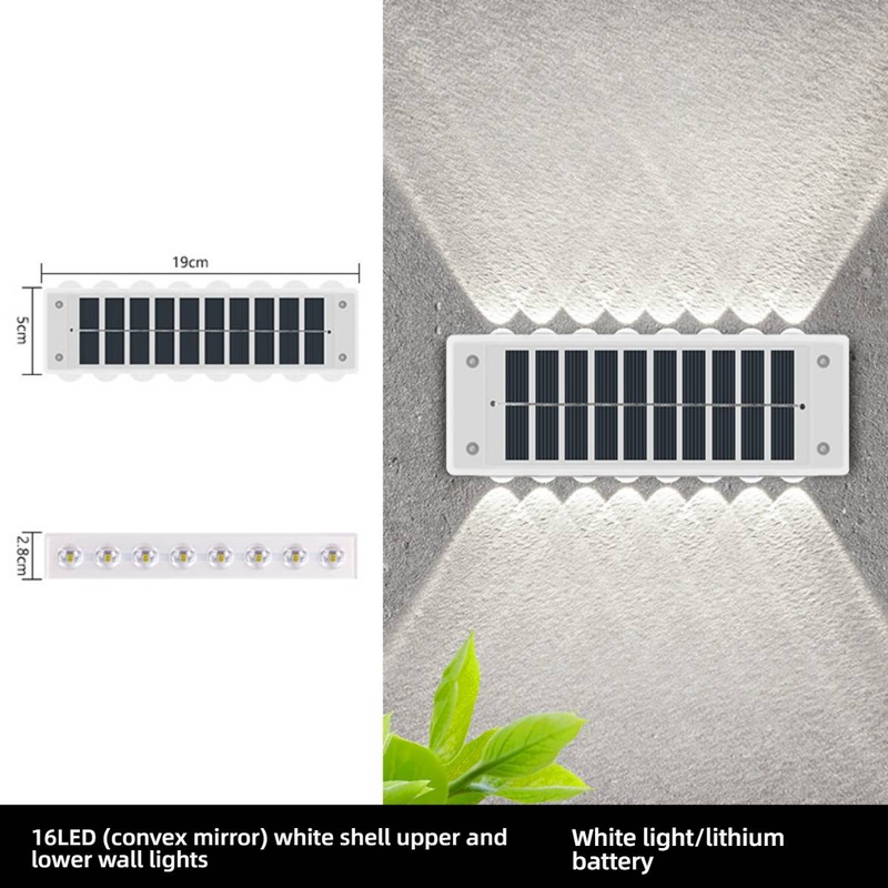 Solar-Wandleuchten für den Außenbereich, wasserdicht, Garten-Villa-Zaunbeleuchtung, LED-solarbetriebene Landschaftsleuchten für Hof, Terrasse, Balkon, Warmweiß/Kaltweiß_voghion.com