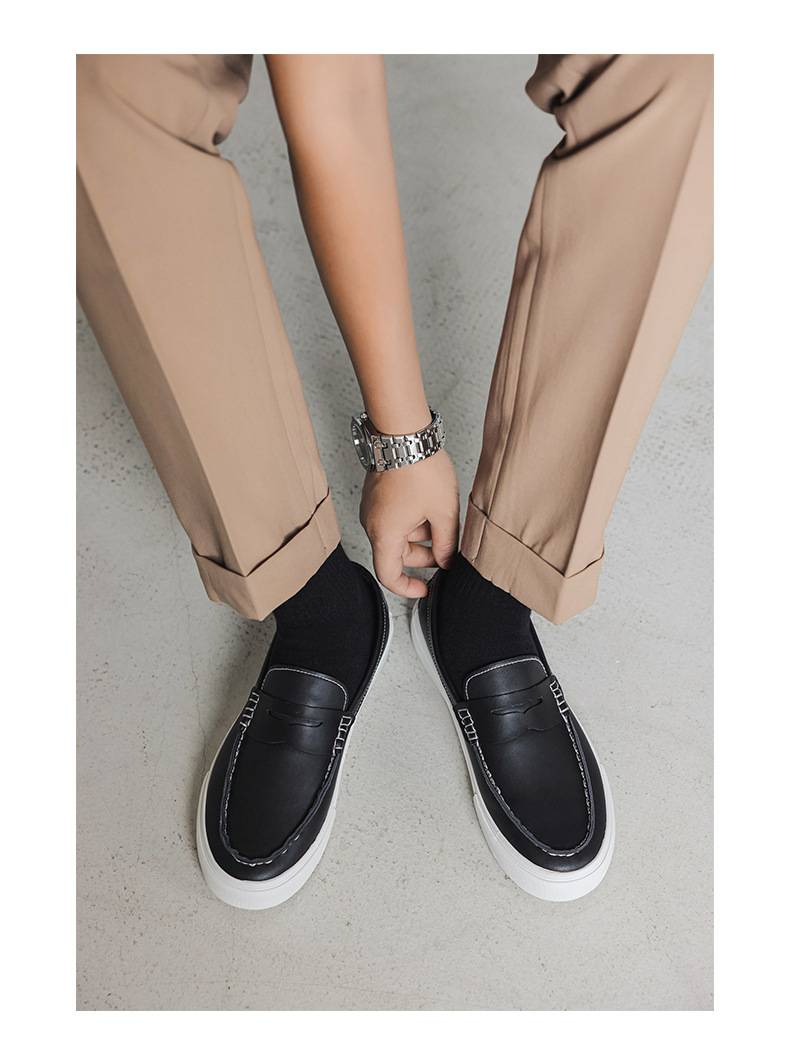 Sommer-Loafer, britische Freizeitschuhe, Herren-Lederschuhe, Bean-Schuhe, Schnürschuhe, im Internet bekannte und beliebte Herrenschuhe_voghion.com