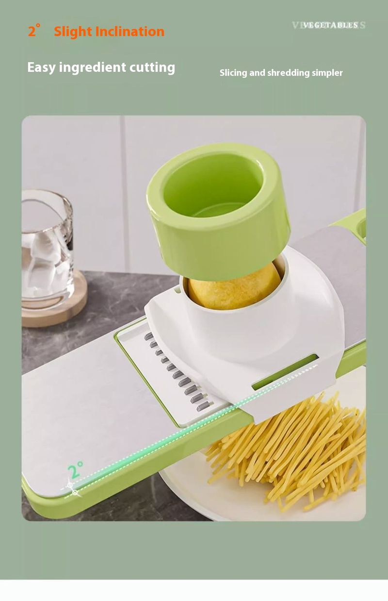 Gemüsereibe aus Edelstahl mit 5 Klingen und ergonomischem Griff – multifunktionales Küchenwerkzeug zum Schneiden, Raspeln und Reiben_voghion.com