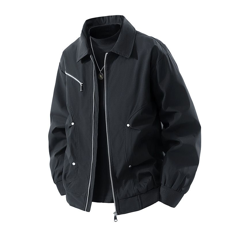 Men's Aviator Bomber Jacket – Oversized Fit Lightweight Windbreaker (L-9XL, Cleanfit Style, Breathable Polyester, Beige/Black)_voghion.com