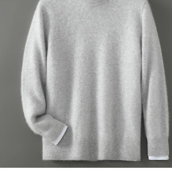 Halbrollkragenpullover für Herren aus 100 % Wolle – Dicker Winter-Strickpullover (Beige/Camel/Marineblau, Größen S-3XL, Übergröße für Lagenlook)_voghion.com