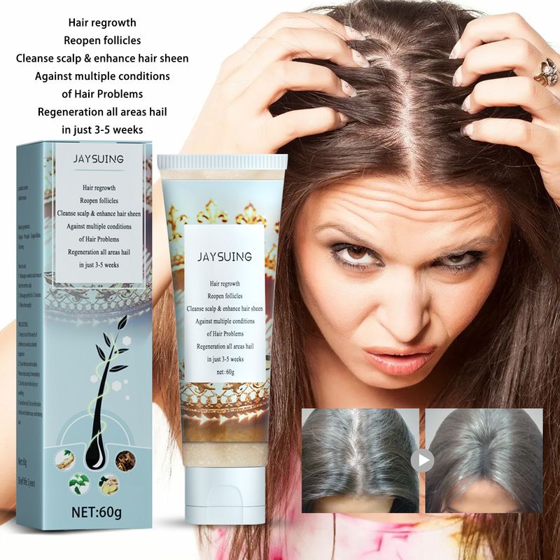 Jaysuing Herbal Scrub Cream for Care, to Prevent Loss, Hair Growth Nourishing Shampoo_voghion.com