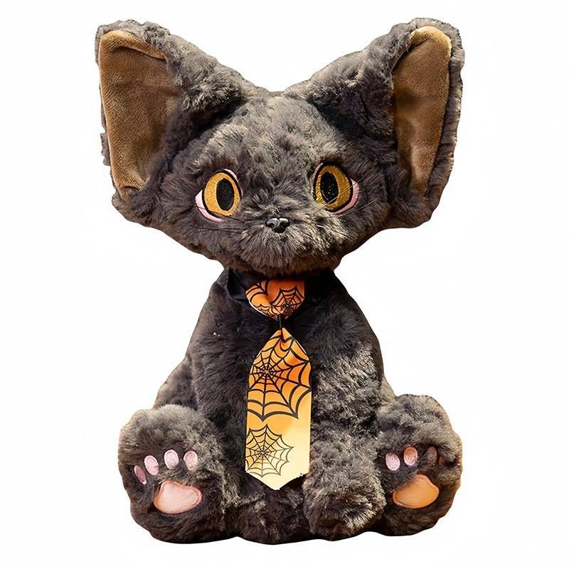 Cat 30cm Black Adorable Plush Toy With Stylish Tie Design Perfect Halloween Gifts For_voghion.com