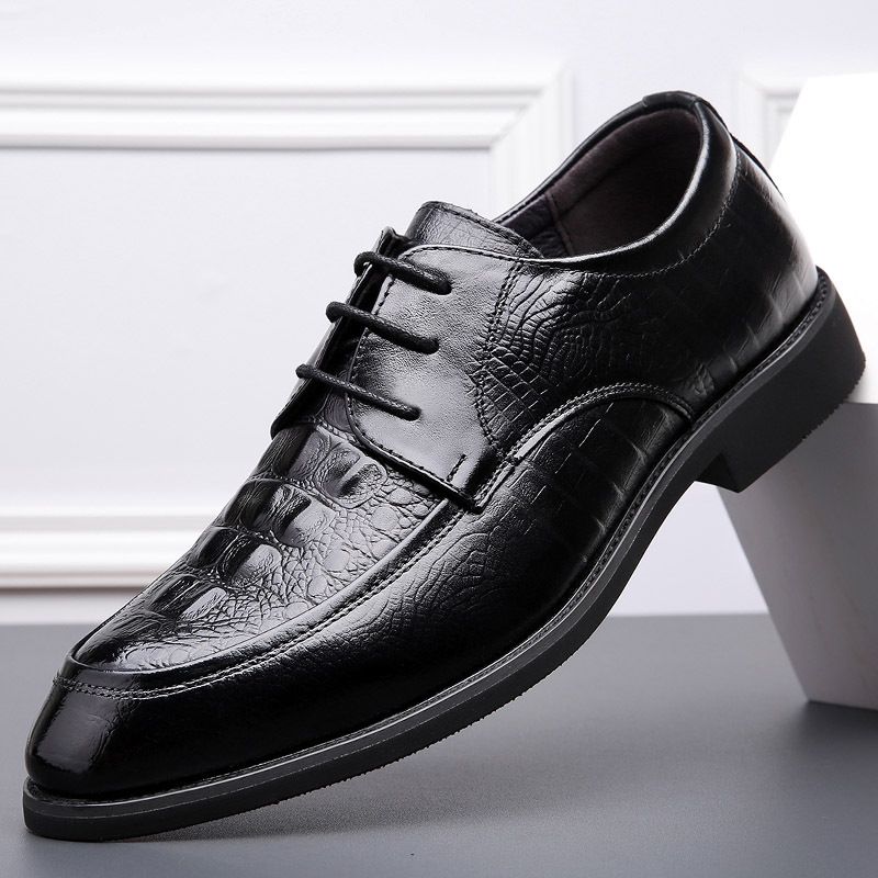 Suitable For All Seasons 2025 Autumn Cowhide Korean Style Small Size 36 Men's Pointed Breathable Business Formal Leather Shoes_voghion.com