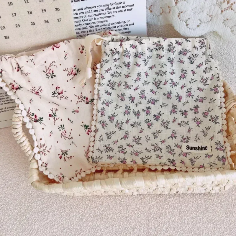 19 * 19CM mamytės krepšys kūdikiams, vystyklų krepšys su spausdinta gėlėmis, šlapias ir sausas sauskelnes vežimėliui, kelioninis lauko šlapių sauskelnių laikymo krepšys_voghion.com