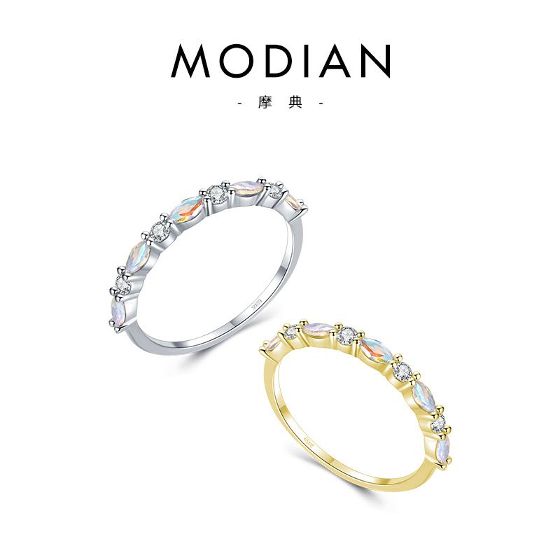 Anelli colorati impilabili in argento puro per donna, gioielli con anello chiuso minimalista alla moda_voghion.com