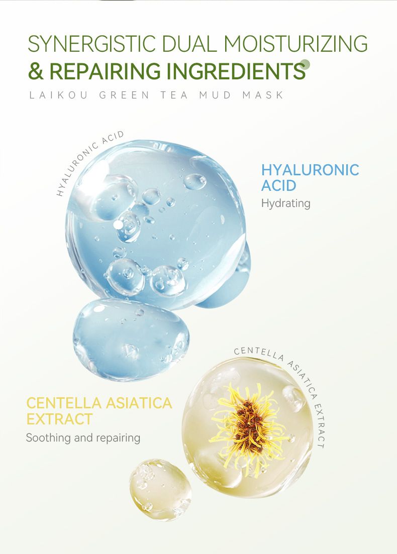 Laikou Green Tea Mud Mask 100g Cleansing Hydrating Moisturizing Mask Mud_voghion.com