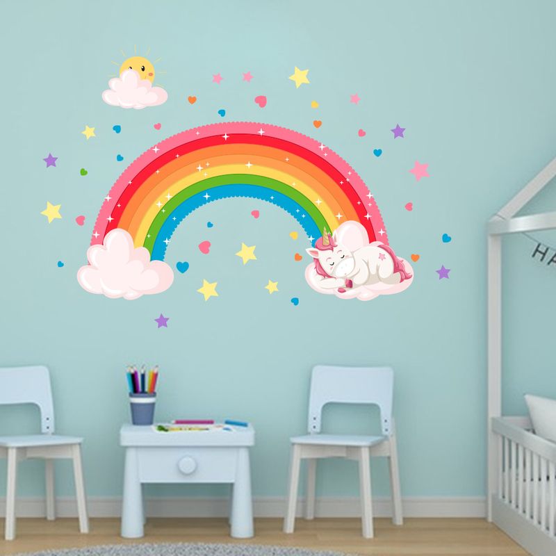 Selbstklebende Regenbogenwolke Kinderzimmer CH81364 Kindergarten Schlafzimmer Dekorative Wandaufkleber_voghion.com