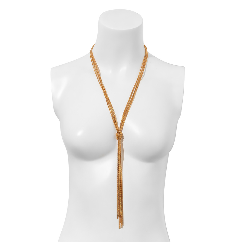 Dames sieraden hiphop metalen wind snake bone chain ketting trend geometrisch lang geweven sleutelbeen ketting_voghion.com