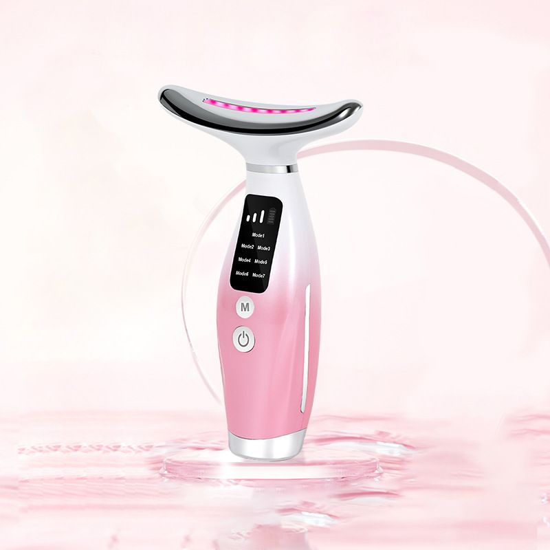Dispositivo de belleza con luz de siete colores, lifting, reafirmante, eliminación de arrugas del cuello, masaje vibratorio de alta frecuencia, calor. ¡Popular en 2025!_voghion.com