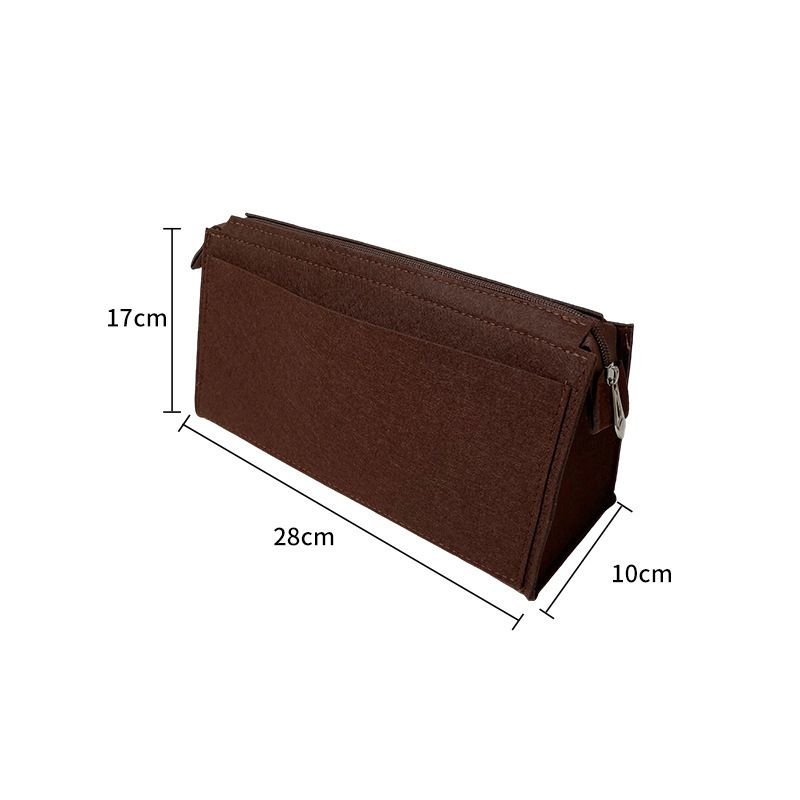 Strandtasche aus Filz, großes Fassungsvermögen, mehrere Taschen, Innentasche mit Druckknopf, multifunktionale Organisation, tragbare Schminktasche_voghion.com