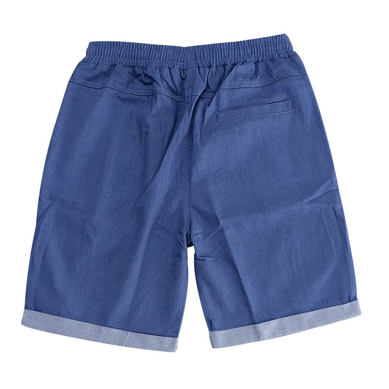 Herren Neue gewaschene einfache Shorts Casual Sports Loose Cotton Denim Fünf-Minuten-Hosen_voghion.com