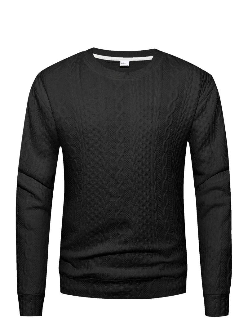 Neien Hierscht-Top mat laangen Äermel, Ronnhals, Hoodie Jacquard fir Männer_voghion.com