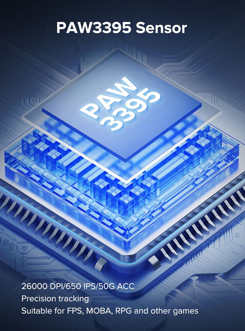 Digitex Digitex Premium Lightweight 58g PAW3395 Rechargeable Tri-Mode Hot-Selling Gaming Mouse_voghion.com